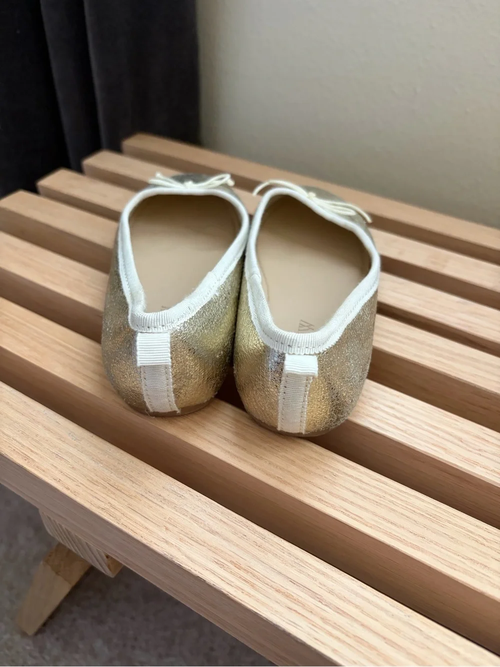 Kids Glitter Ballet Flats - Gold